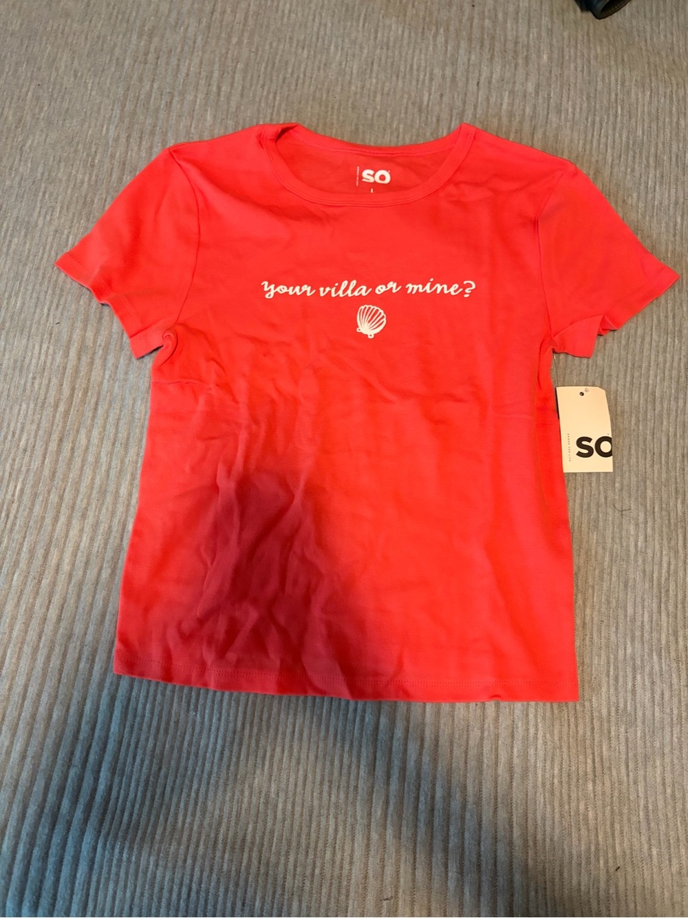 NWT Kohl's SO Love Island Themed Motif + Shell Graphic Baby Tee, Size Large